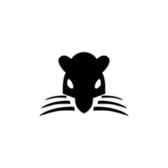 simple bold minimalist modern flat mouse mice rat logo vector illustration