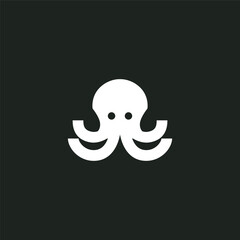 Fototapeta premium simple minimalist flat bold line modern squid octopus logo vector illustration