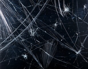 scratches and white dust on a dark background the appearance of grime on glass