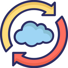 Cloud vector icon with an isolated backround