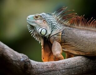 Obraz premium symmetrical approach to caribbean iguana an endangered species