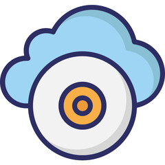 Cloud vector icon with an isolated backround