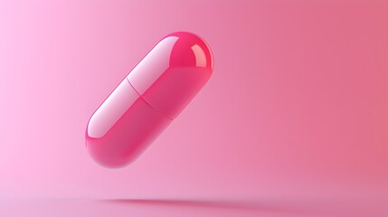 Floating Pastel Pink Medication on Smooth Surface - Minimalist Design with Soft Background for Health and Wellness Concepts