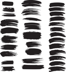 Brush strokes vector. Set of text boxes, set of black and white brushes, Vector paintbrush set, brush strokes templates.