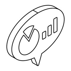 A flat design icon of analytical chat
