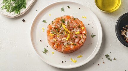 Fresh Seafood Tartare on Elegant Plate