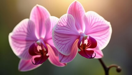Obraz premium Elegance in Bloom A CloseUp of Pink Orchids
