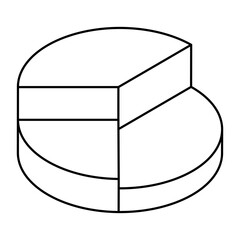 A colored design icon of pie graph