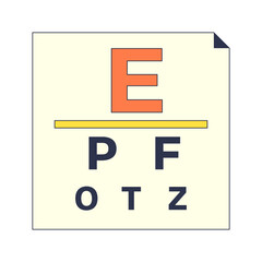 Simplified Snellen chart with large letters for vision testing.