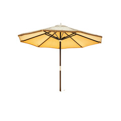 Beige Patio Umbrella Isolated on White Background