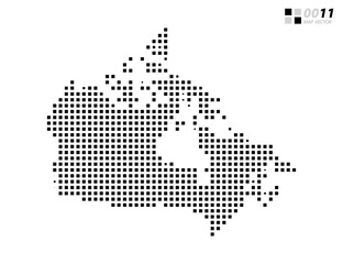 Vector abstract pixel black of Canada map. Organized in layers for easy editing.