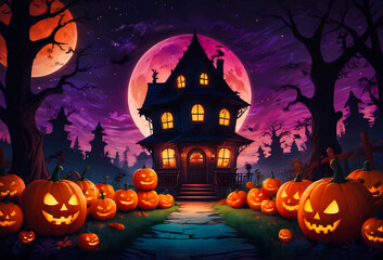 halloween background with pumpkin