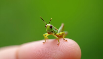  A tiny insects big adventure on a human fingertip