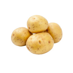 Fresh Yellow Potatoes on White Background