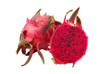 Fresh dragon fruits isolated on white background