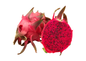 Fresh dragon fruits isolated on white background