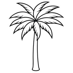 Obraz premium Palm Tree Silhouette Vector Art Illustration for Natural Forest Design.