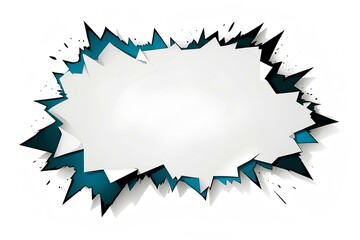 abstract explosive effect with sharp blue and black jagged edges on a white background, giving a sense of intensity and movement