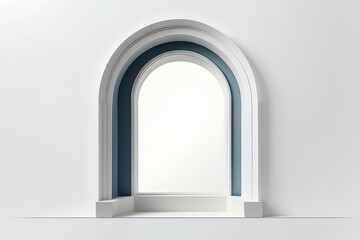 Fototapeta premium elegant white arched window frame that brings in natural light, adding a timeless and sophisticated look to interior spaces