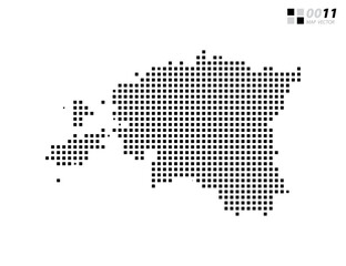 Vector abstract pixel black of Estonia map. Organized in layers for easy editing.