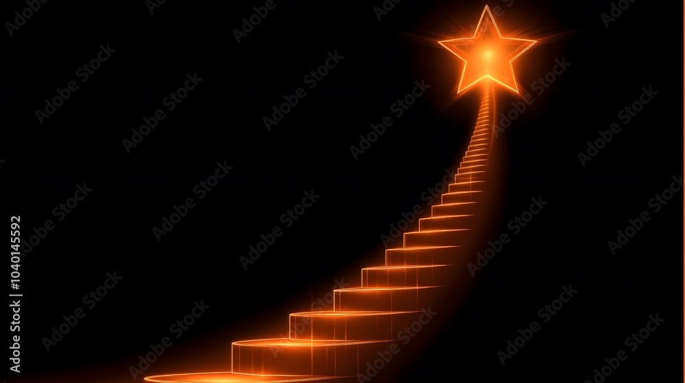 Aufkleber a rising star symbol hovering above an upward performance graph, clean and modern design, no backgro