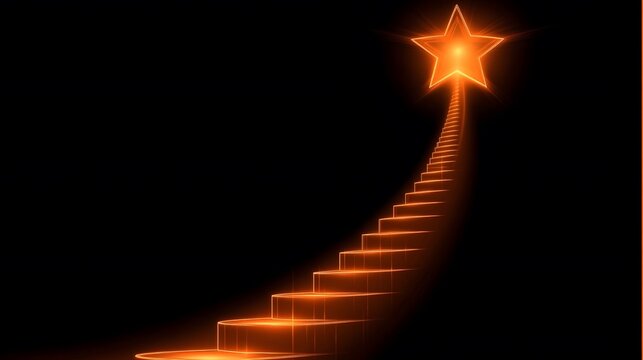 A rising star symbol hovering above an upward performance graph, clean and modern design, no background
