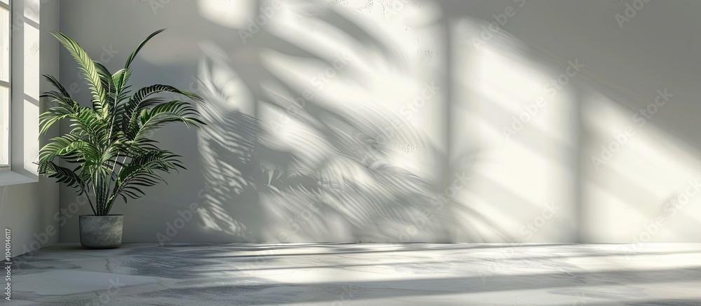 Poster gray studio setting with shadows from a window ideal for product displays featuring copy space image