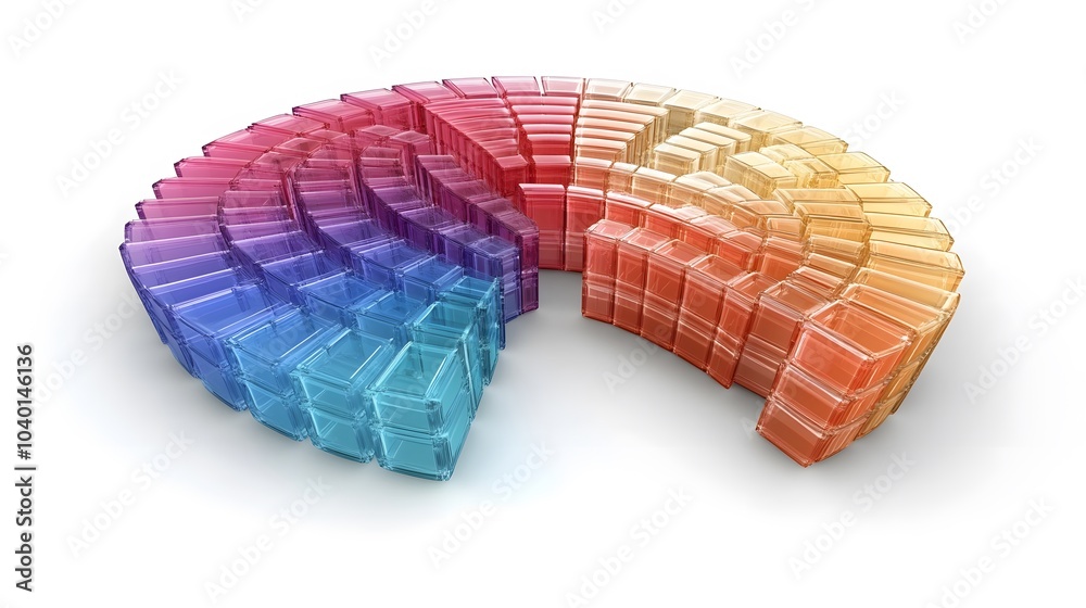 Fototapete a clean and modern cluster segment chart, with circular sections color-coded to show business segmen