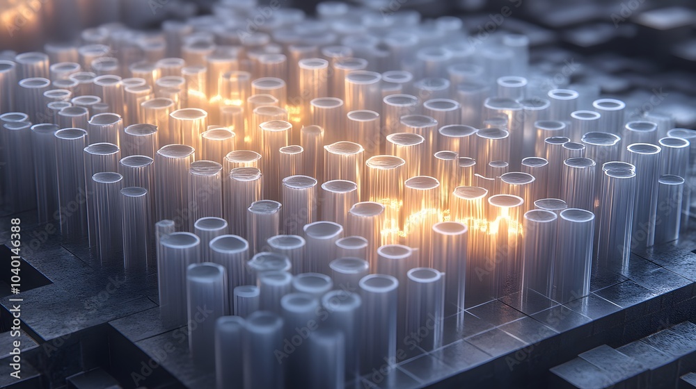 Leinwandbilder a futuristic cluster segmentation chart in 3d, showing detailed divisions in a company s market anal