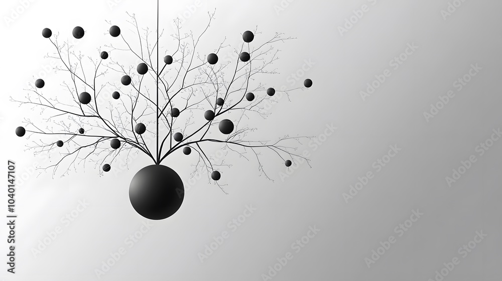 Fototapete A clean and simple decision tree model with clear branches and nodes, symbolizing decision-making processes in business, no background