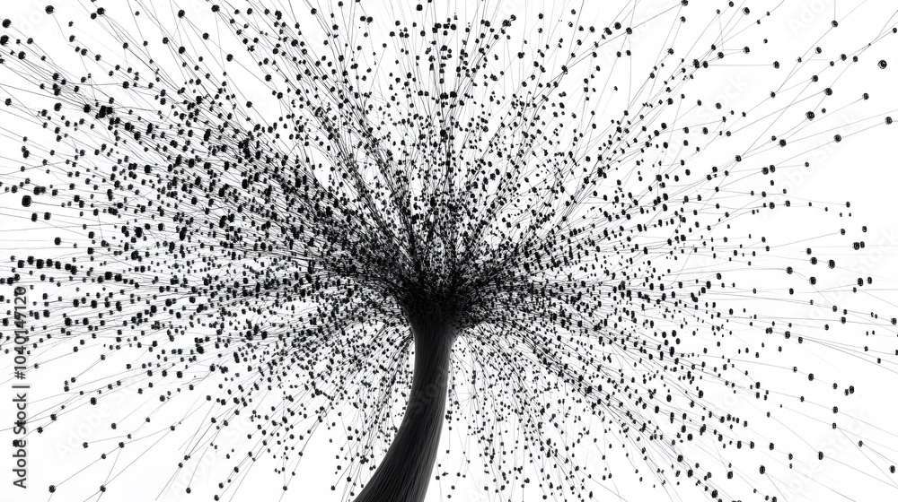 Poster A clean and simple decision tree model with clear branches and nodes, symbolizing decision-making processes in business, no background
