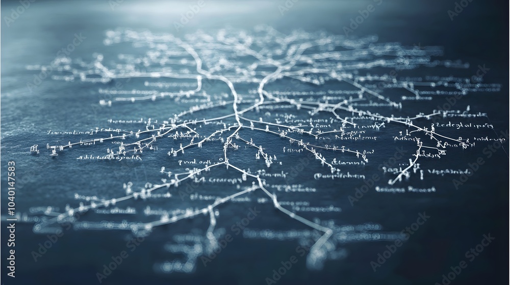 Poster A modern decision tree chart with clear branching paths, symbolizing data-driven business decisions, no background