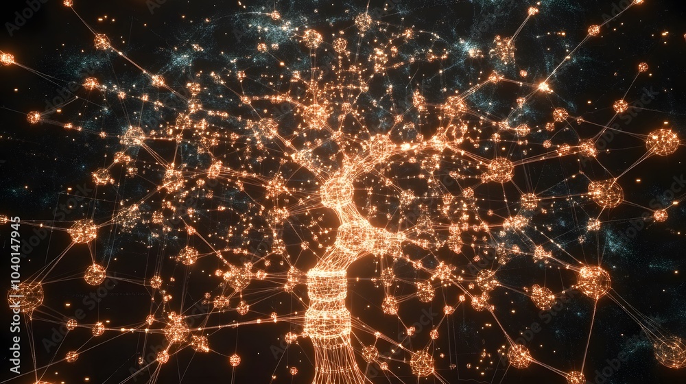 Poster A glowing decision tree diagram, with distinct nodes and branching paths, representing a complex decision-making process, no background