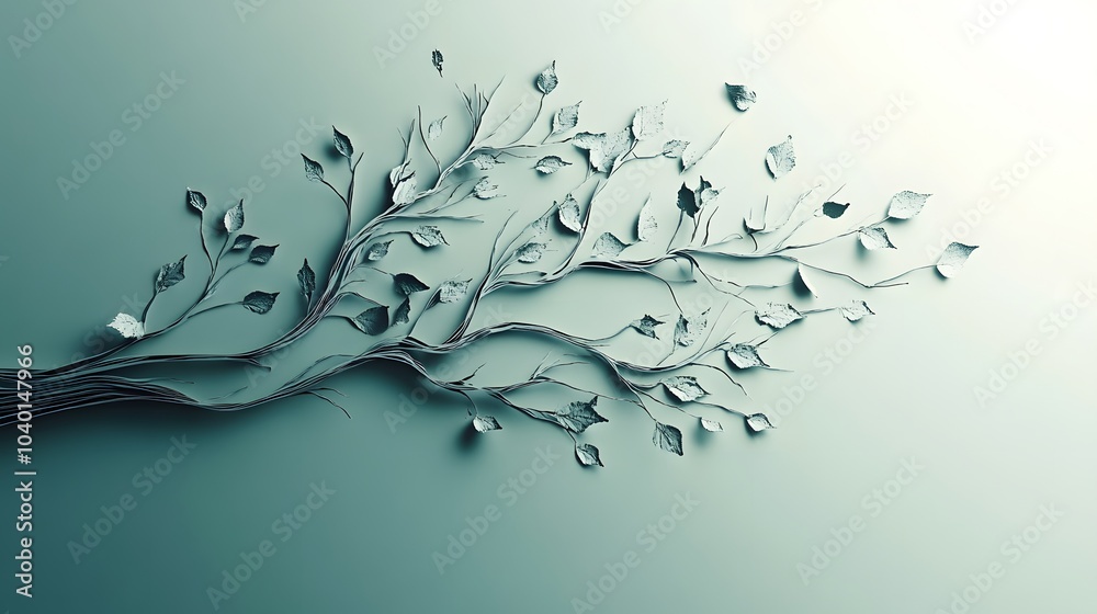 Poster A clean and modern decision tree model, with sharp angles and defined branches, representing key business choices, no background