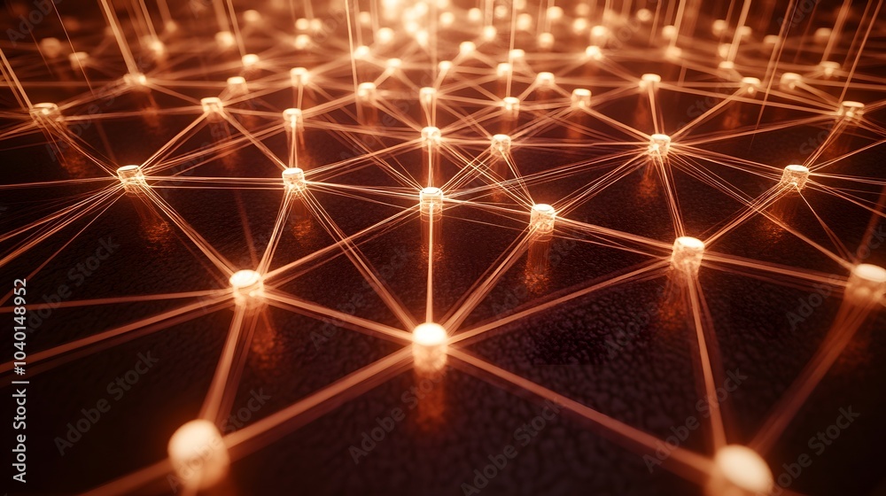 Poster A glowing 3D decision tree model, each node illuminated and leading to various outcomes in business analytics, no background