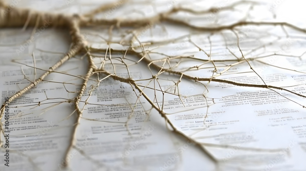 Poster A close-up of a decision tree diagram, each branch representing a different choice in a business report, with sharp angles and clean design, no background