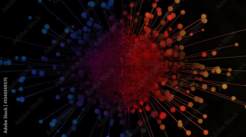 Poster A macro view of a K-Means model, showing detailed cluster centers and data points grouped by proximity, no background