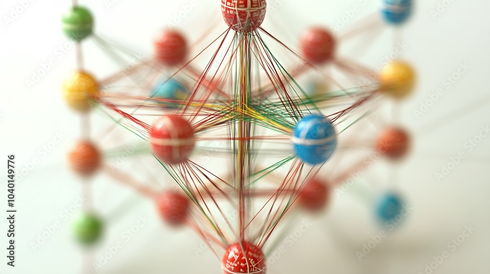Aufkleber A modern K-Means model with clear data points grouped around centroids, symbolizing data analysis and segmentation, no background