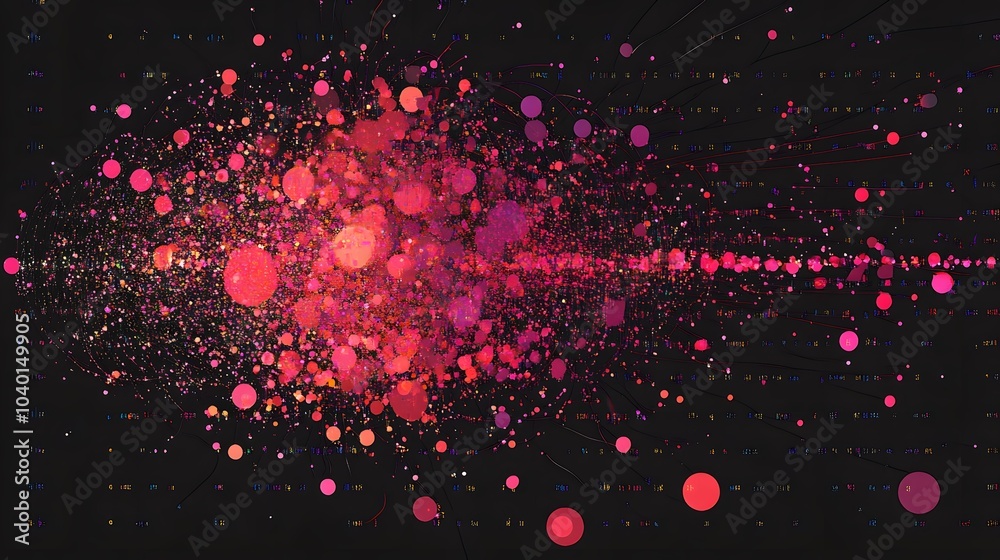 Poster A futuristic K-Means model with glowing clusters and sharp divisions between data points, representing a clear segmentation model, no background