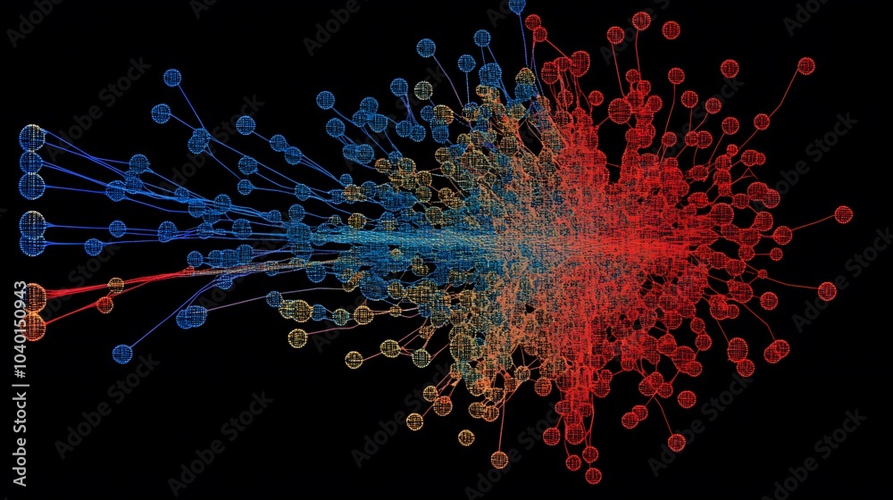 Poster A glowing K-Means clustering diagram, with distinct clusters and 'Machine Learning' prominently displayed at the center, no background