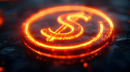 3D Close Up Glowing Promotional Badge Currency Symbols Macro Image Financial Promotions Advertising Copy Space Soft Abstract Background Bokeh Lights Icon Isolated White Background