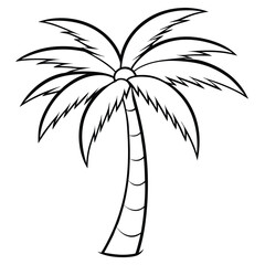 Obraz premium Palm Tree Silhouette Vector Art Illustration for Natural Forest Design.