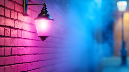 Enigmatic Moonlit Alley with Glowing Lantern - Captivating Urban Mystery in Foggy Atmosphere and Deep Shadows