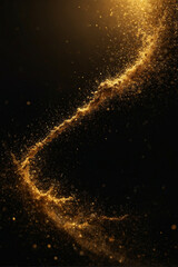 Golden dust sparkles against a black background