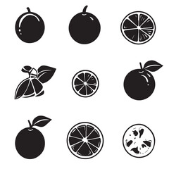 Oranges In cartoon, hand-drawn flat style. image for social media, websites and UI. Isolated 2D vector design in logo, icon, sketch style, simple line vector, single color. AI Generative Art.