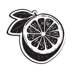 Oranges In cartoon, hand-drawn flat style. image for social media, websites and UI. Isolated 2D vector design in logo, icon, sketch style, simple line vector, single color. AI Generative Art.