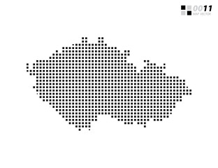 Vector abstract pixel black of Czech Republic map. Organized in layers for easy editing.