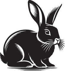 Black and white rabbit