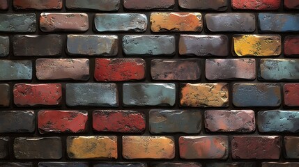 Fototapeta premium A close-up of a colorful brick wall.
