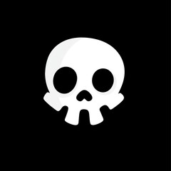 Fototapeta premium Cute cartoon skull symbol logo icon. The decoration element for Halloween.